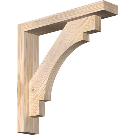 Ekena Millwork Merced Block Smooth Bracket w/ Offset Brace, Douglas Fir, 3 1/2"W x 18"D x 18"H BKT0402X18X18MRC05SDF